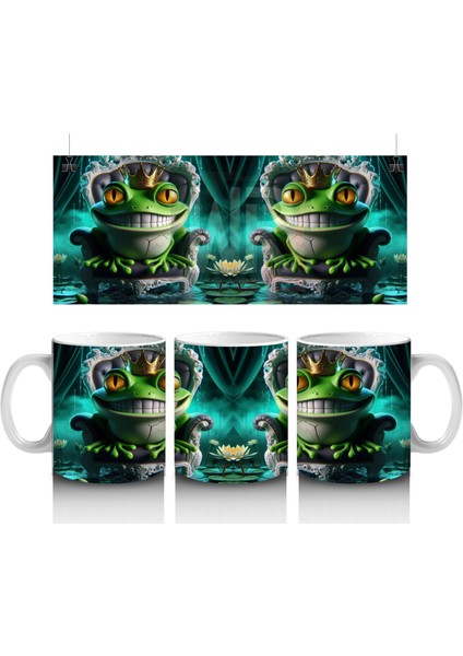 Yeşil Işıklı Perili Ev Figürlü Gotik Cadılar Bayramı Baskılı Kupa