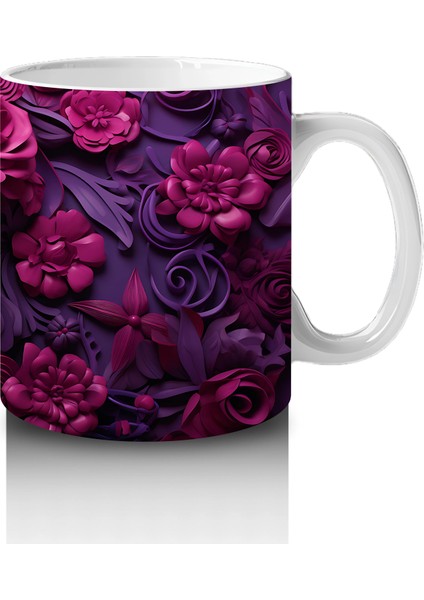 Mor ve Pembe Gül Bahçesinde Gotik Kafatası – Hediyelik Kahve Kupası fırsatları