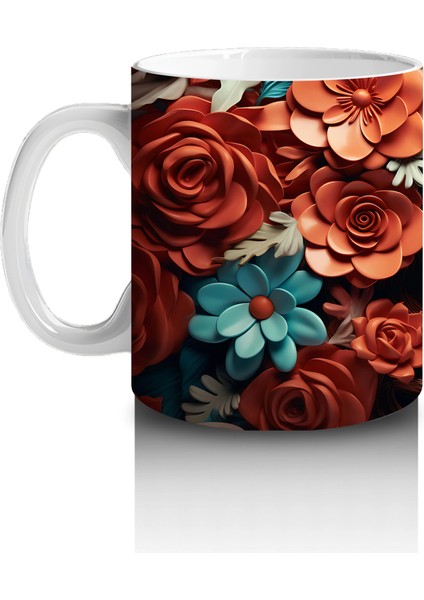 Kırmızı ve Mavi Güller Arasında Solgun Yüz – Hediyelik Kahve Kupası fiyatları