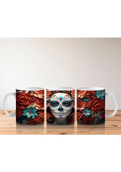 Kırmızı ve Mavi Güller Arasında Solgun Yüz – Hediyelik Kahve Kupası indirimleri