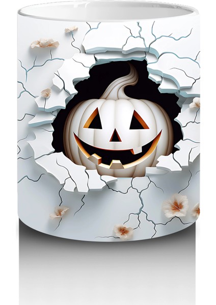 Kırık Duvarın Ardında Gülümseyen Balkabağı – Hediyelik Kahve Kupası modelleri