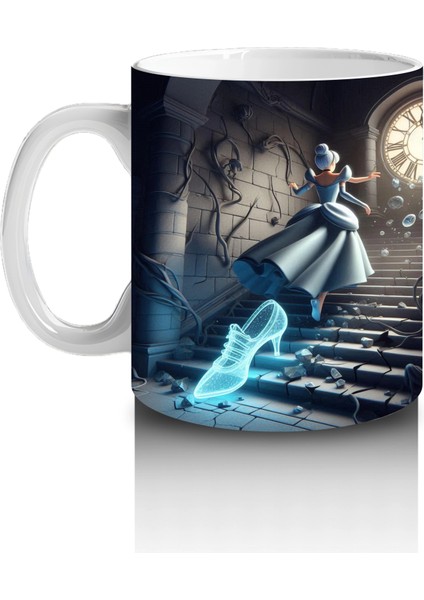 Karanlık Koridorda Mum Işığıyla Aydınlanan Cadı Silüeti Temalı Cadılar Bayramı Baskılı Kupa Bardak fiyatları