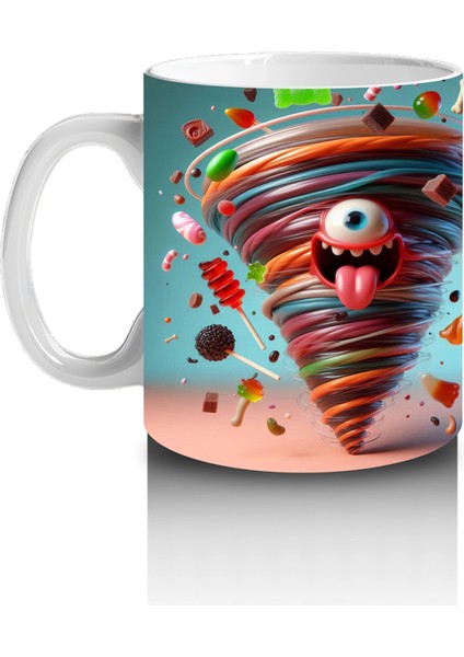 Külah Içinde Balkabağı ve Şekerlemelerle Eğlenceli Cadılar Bayramı Baskılı Kupa fiyatları