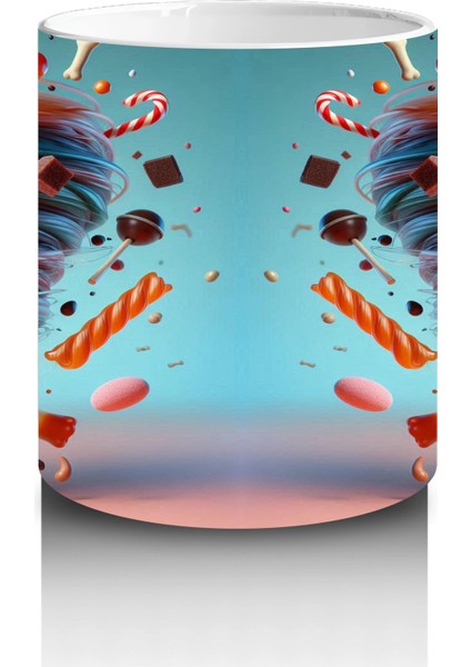 Külah Içinde Balkabağı ve Şekerlemelerle Eğlenceli Cadılar Bayramı Baskılı Kupa modelleri