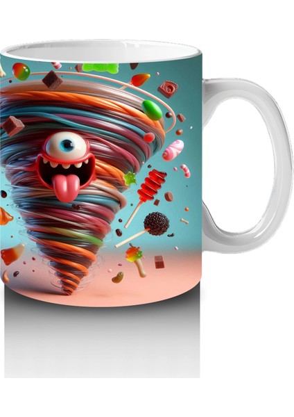 Külah Içinde Balkabağı ve Şekerlemelerle Eğlenceli Cadılar Bayramı Baskılı Kupa fırsatları