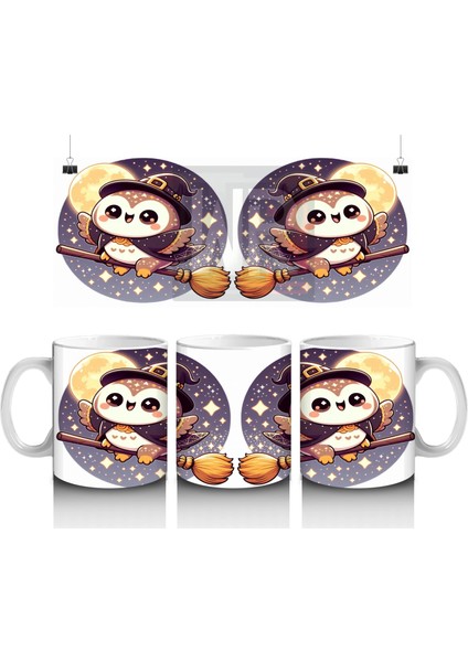 Şeker Sepetli Sevimli Hayalet Figürlü Çocuklara Özel Cadılar Bayramı Baskılı Kupa Bardak