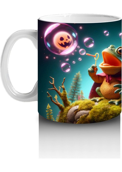 Büyülü Iksir Kazanı Başında Sevimli Cadı Ayıcık Figürlü Cadılar Bayramı Baskılı Kupa Bardak fiyatları