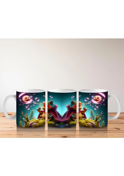 Büyülü Iksir Kazanı Başında Sevimli Cadı Ayıcık Figürlü Cadılar Bayramı Baskılı Kupa Bardak indirimleri