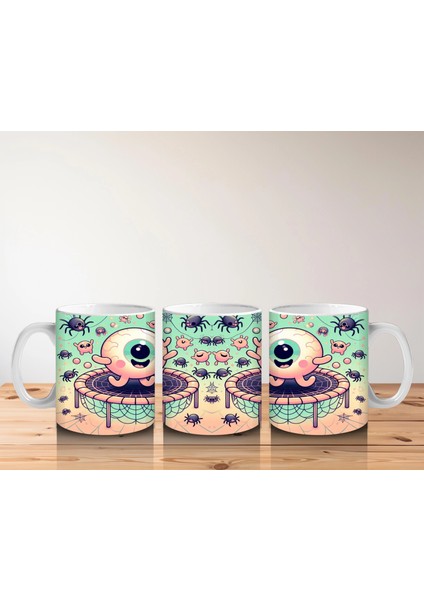 Göz Küresi Figürlü Renkli Şekerlemelerle Süslenmiş Cadılar Bayramı Baskılı Kupa indirimleri