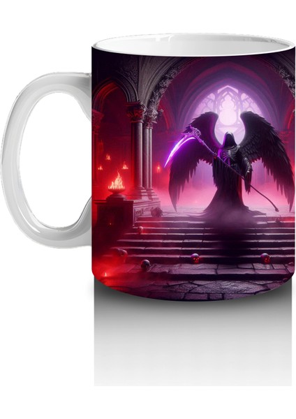 Kırmızı Işıklar Altında Karanlık Vampir Figürlü Cadılar Bayramı Baskılı Kupa Bardak fiyatları