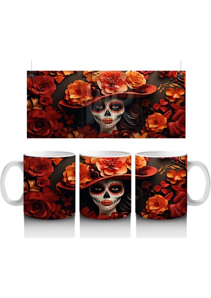 Siyah Şapka Altında Turuncu Gül Bakışı – Hediyelik Kahve Kupası