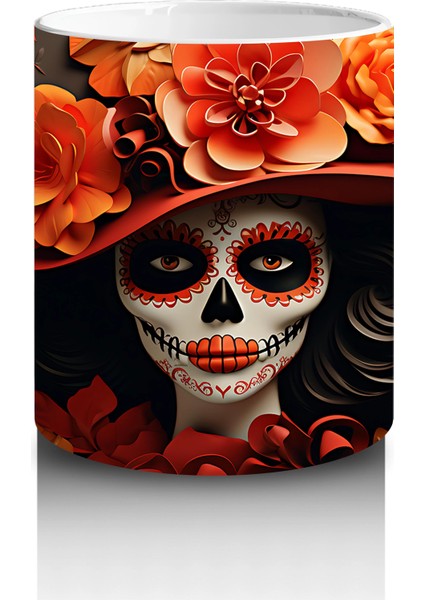 Siyah Şapka Altında Turuncu Gül Bakışı – Hediyelik Kahve Kupası modelleri