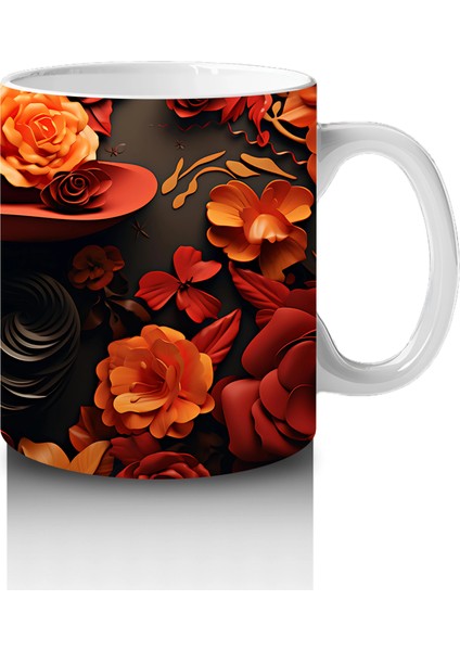 Siyah Şapka Altında Turuncu Gül Bakışı – Hediyelik Kahve Kupası fırsatları