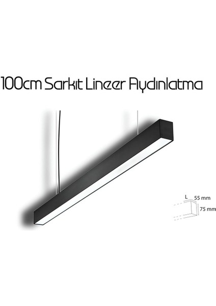100 cm LED Lineer Aydınlatma, Alüminyum Kasa, Beyaz Işık, Modern Tasarım fiyatları