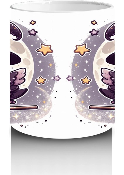 Sevimli Hayalet Figürlü Şeker Sepetli Çocuklara Özel Cadılar Bayramı Baskılı Kupa modelleri