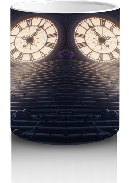 Ay Işığında Dans Eden Büyülü Hayalet Figürlü Fantastik Cadılar Bayramı Baskılı Kupa Bardak modelleri