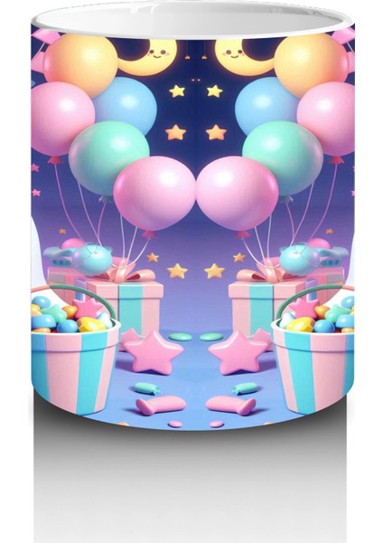 Renkli Neon Işıklarla Süslenmiş Sevimli Hayalet Figürlü Cadılar Bayramı Baskılı Kupa Bardak modelleri