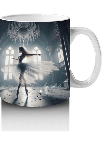 Gri Tonlarda Sisli Iskelet Portresi Figürlü Gotik Baskılı Kupa fırsatları