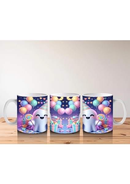 Renkli Neon Işıklarla Süslenmiş Sevimli Hayalet Figürlü Cadılar Bayramı Baskılı Kupa Bardak indirimleri