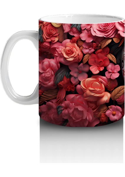 Kalp Motifli Gül Çerçevesi Içinde Ruh – Hediyelik Kahve Kupası fiyatları