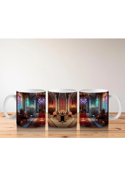 Minimal Tarzda Cadı Şapkası ve Mum Işığı Figürlü Cadılar Bayramı Baskılı Kupa indirimleri