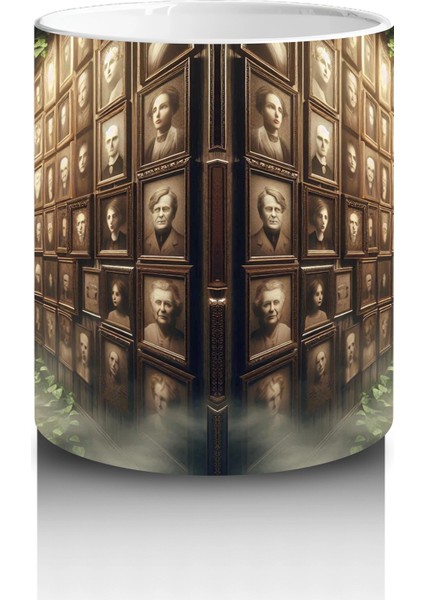 Loş Işıklı Gotik Koridorda Mum Işığı Temalı Cadılar Bayramı Baskılı Kupa modelleri