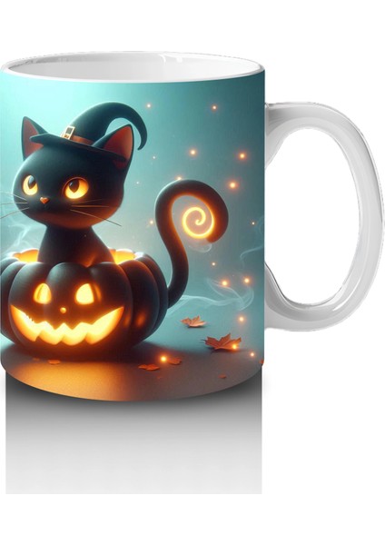 Ikiz Cadı Figürleri ve Balkabaklarıyla Gotik Cadılar Bayramı Baskılı Kupa Bardak fırsatları