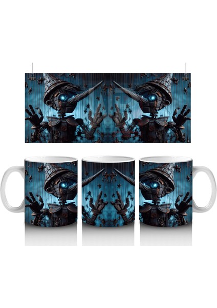 Devasa Gölge Eller ve Ay Işığı Altında Büyü Temalı Cadılar Bayramı Baskılı Kupa Bardak