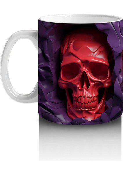 Kırmızı, Altın ve Mavi Kafatası Üçlüsü – Hediyelik Kahve Kupası fiyatları