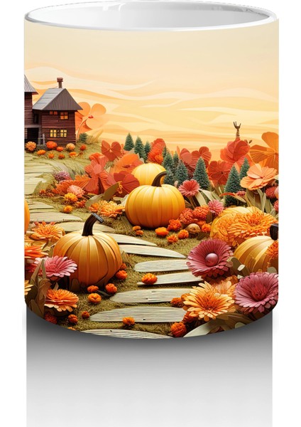 Cadılar Bayramı Kasabasında Gün Batımı – Hediyelik Kahve Kupası modelleri