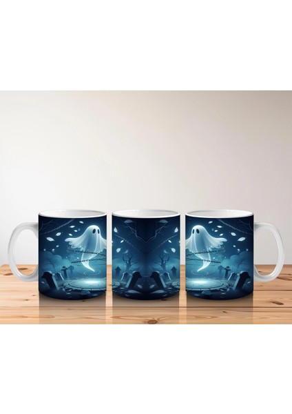 Uçan Hayalet Figürlü Karanlık Gökyüzü Temalı Baskılı Kupa Bardak indirimleri