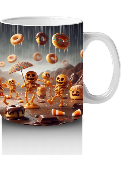 Parlayan Balkabakları Desenli Gotik Cadılar Bayramı Baskılı Kupa fırsatları