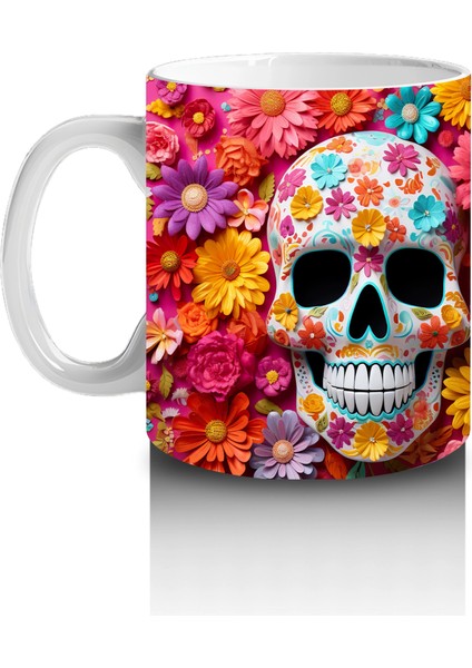 Renkli Şeker Kafalar Deseni – Hediyelik Kahve Kupası fiyatları