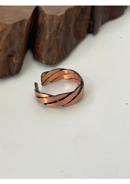 Ayarlanabilir %100 Bakır Unisex Yüzük Bakır Yüzük El Yapımı Saf Bakır Yüzük