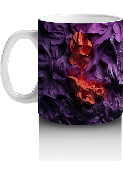 Mor ve Turuncu Duman Içinde Mavi Kafatası – Hediyelik Kahve Kupası fiyatları