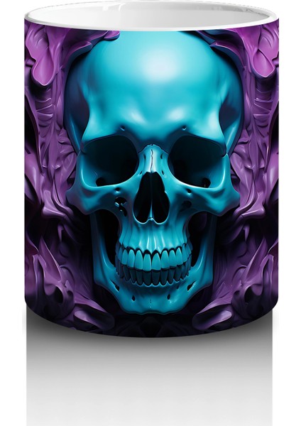 Sisler Arasında Işıltılı Mavi Kafatası – Hediyelik Kahve Kupası modelleri