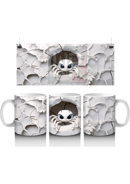 Çatlak Duvarın Ortasında Solgun Kafatası – Hediyelik Kahve Kupası