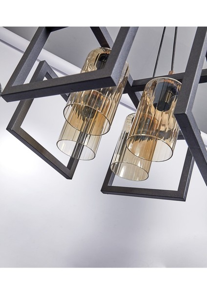 Şık Kare 4'lü Modern Avize, Siyah, Huzurlu ve Şık Aydınlatma Seçeneği fiyatları