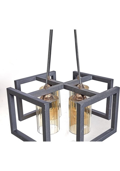 Şık Kare 4'lü Modern Avize, Siyah, Huzurlu ve Şık Aydınlatma Seçeneği modelleri