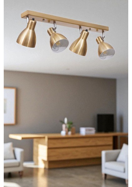 Renkli 4’lü Sıralı Modern Tavan Avizesi, Şık ve Işlevsel Aydınlatma Parçası