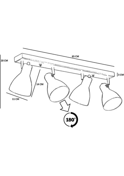 Renkli 4’lü Sıralı Modern Tavan Avizesi, Şık ve Işlevsel Aydınlatma Parçası