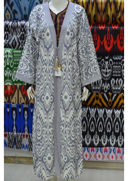 Gri Ikat Desenli Kaftan fiyatları