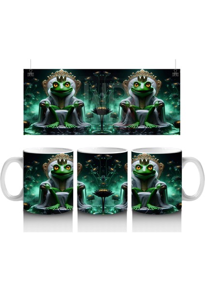 Zehirli Iksir Kazanının Başında Bekleyen Büyücü Figürlü Cadılar Bayramı Baskılı Kupa Bardak