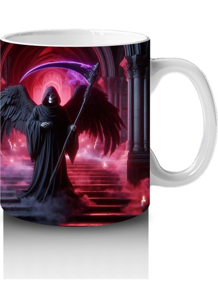 Karanlık Ormanda Kırmızı Işıklarla Aydınlatılmış Vampir Figürlü Cadılar Bayramı Baskılı Kupa Bardak fırsatları