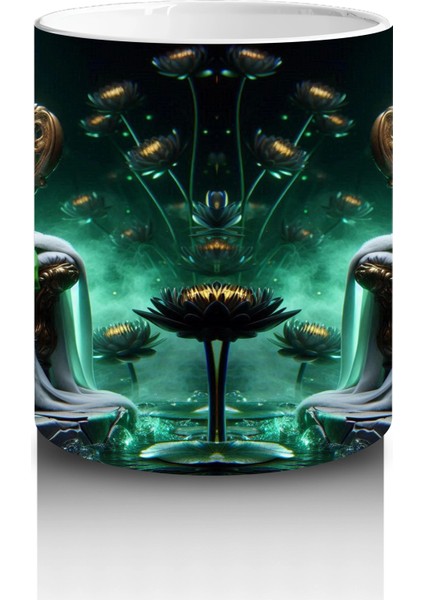 Zehirli Iksir Kazanının Başında Bekleyen Büyücü Figürlü Cadılar Bayramı Baskılı Kupa Bardak modelleri