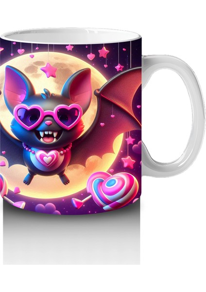 Neon Renkli Şeytan Maskesi Figürlü Korku Temalı Baskılı Kupa Bardak fırsatları