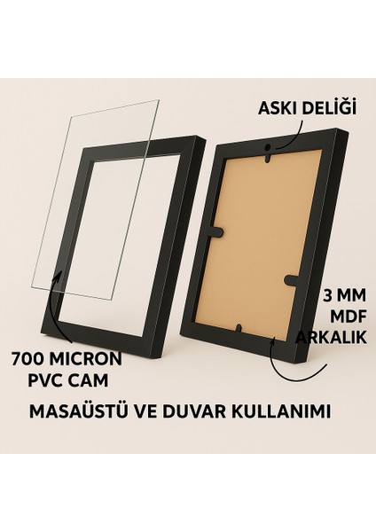 15X21 cm Pvc Camlı Plastik Siyah Boş Çerçeve Fotoğraf Çerçevesi Masaüstü ve Duvar Kullanımı 24 Adet modelleri