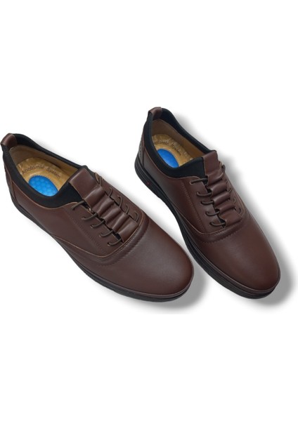 GR0194 Deri Günlük Kullanım Gizli Bağcıklı Jel Taban Casual Erkek Klasik Ayakkabı