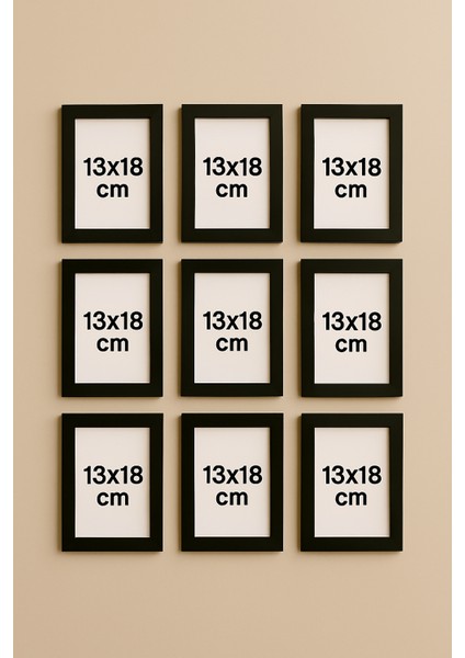 13X18 cm Pvc Camlı Plastik Siyah Boş Çerçeve Fotoğraf Çerçevesi Masaüstü ve Duvar Kullanımı 2 Adet