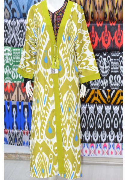 Ikat Desenli Kaftan Kimono fiyatları
